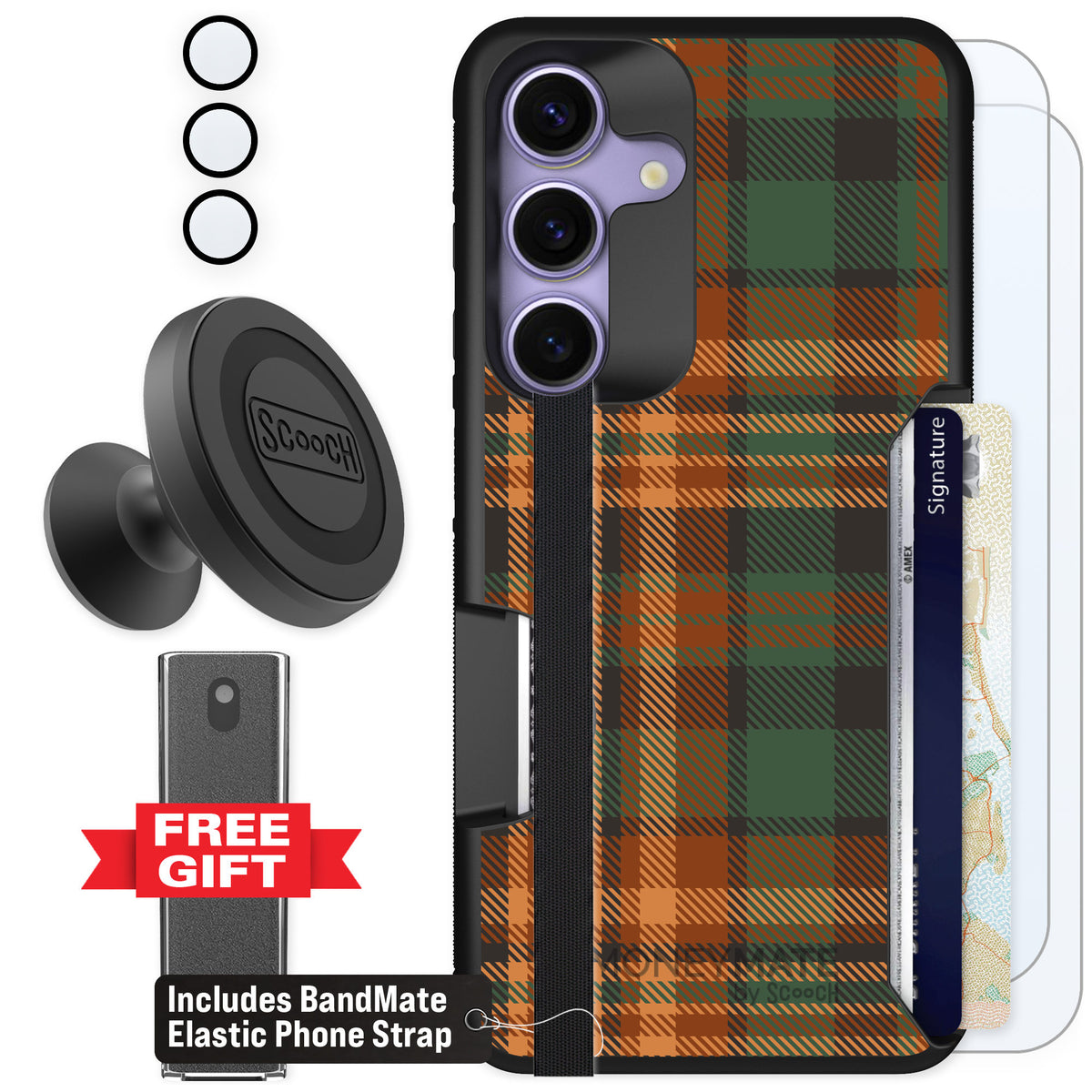 Scooch Moneymate Fall Flannel for Galaxy S25 — Defender Bundle