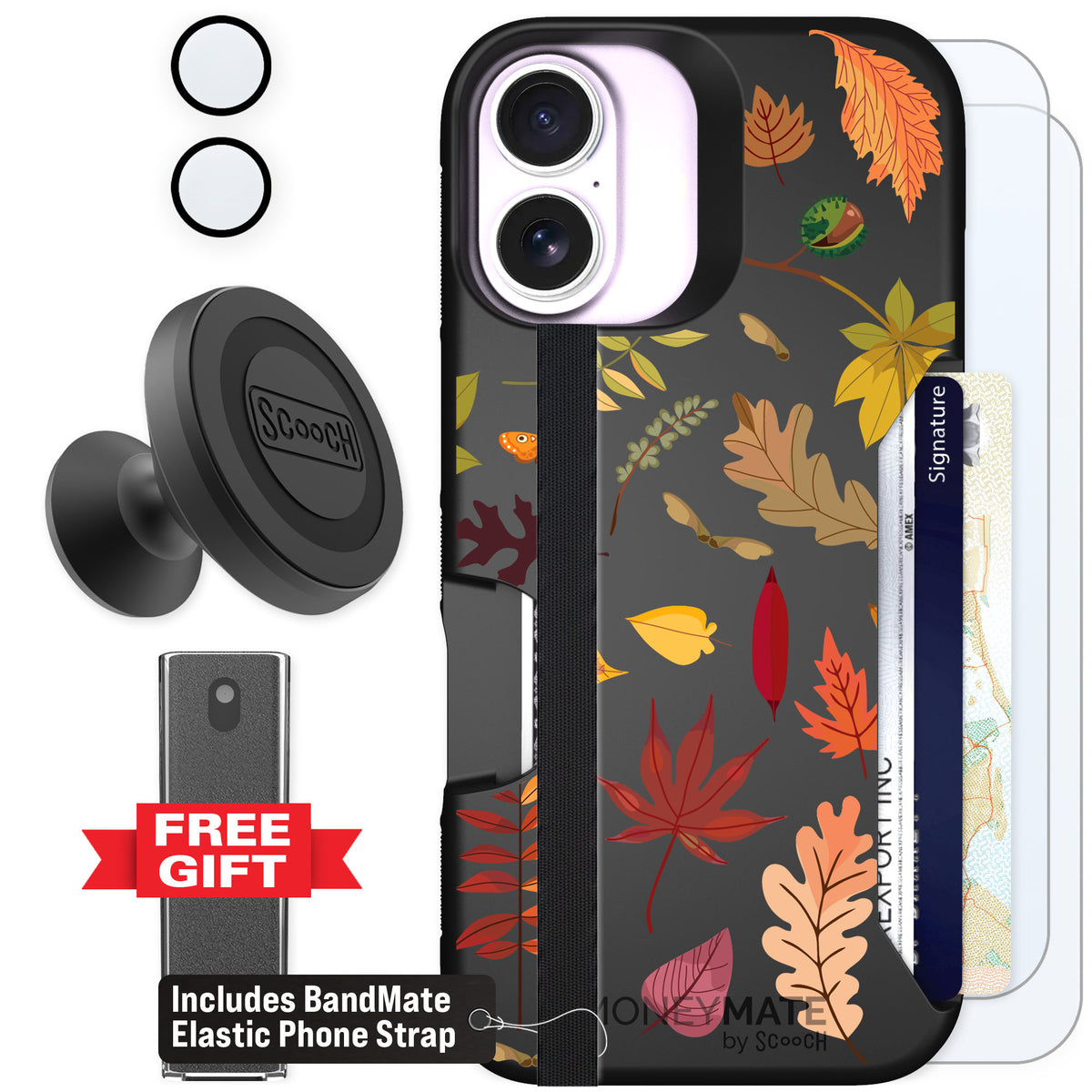 Scooch Moneymate Autumn Leaves for iPhone 17 — Defender Bundle