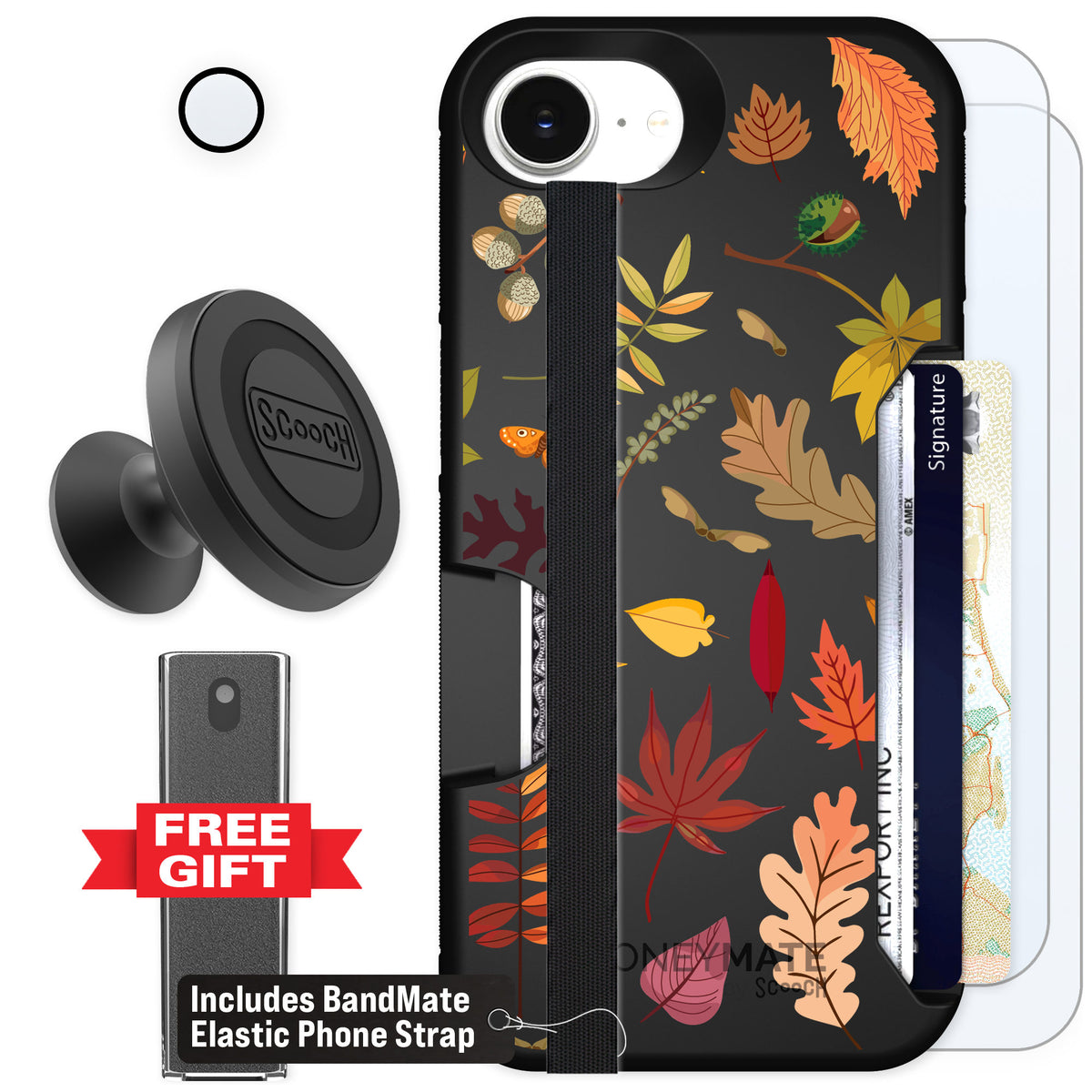 Scooch Moneymate Autumn Leaves for iPhone 17e — Defender Bundle