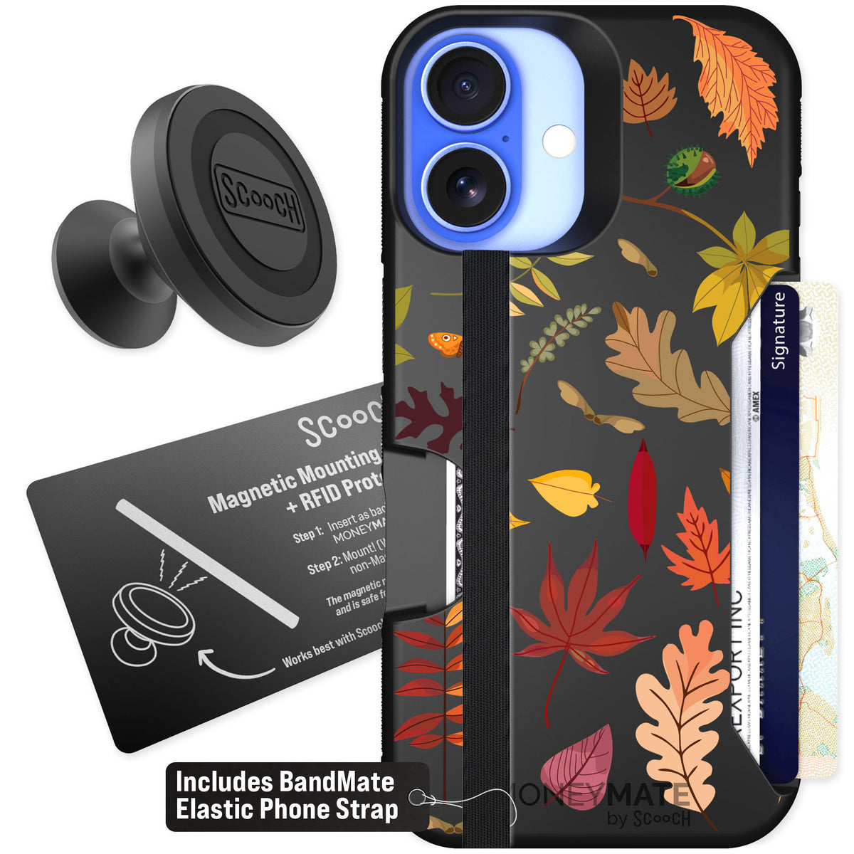 Scooch Moneymate Autumn Leaves for iPhone 16 — Starter Bundle