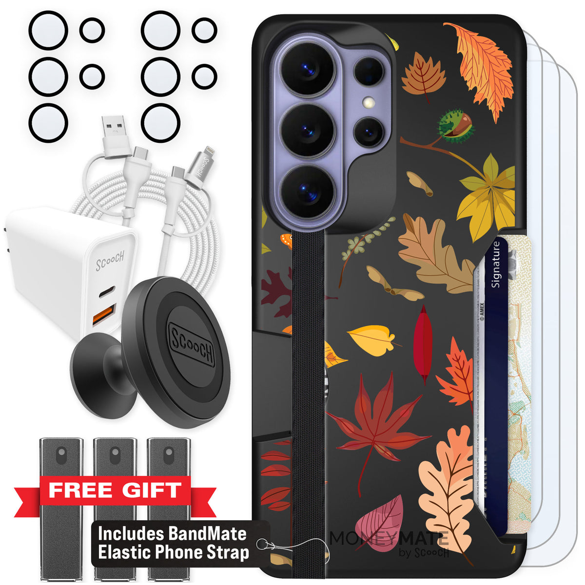 Scooch Moneymate Autumn Leaves for Galaxy S26 Ultra — Ultimate Bundle