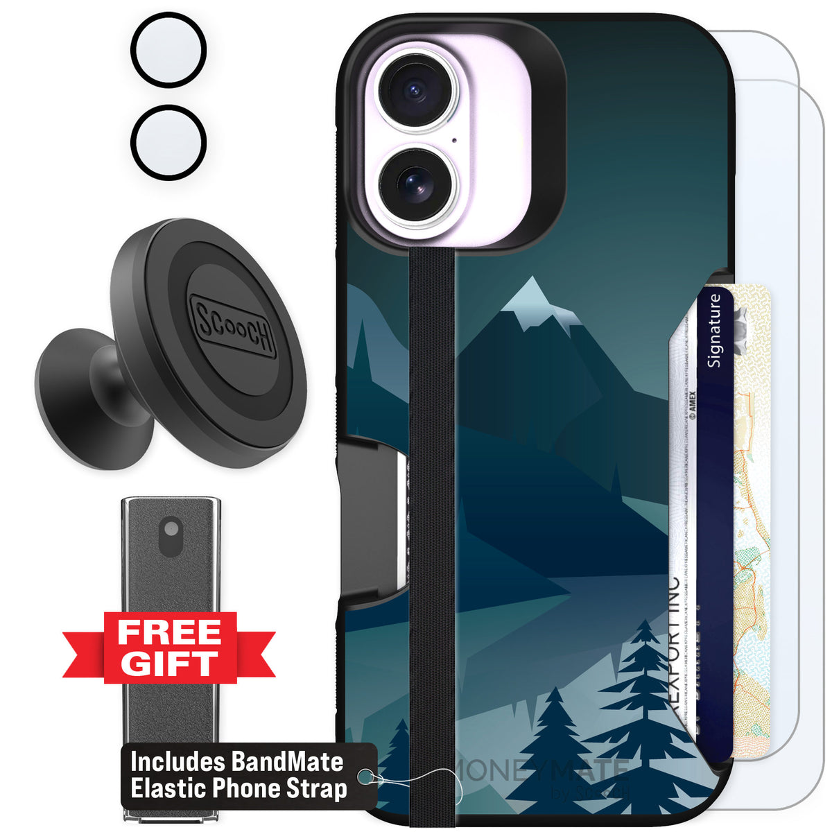 Scooch Moneymate Midnight Ridge for iPhone 17 — Defender Bundle