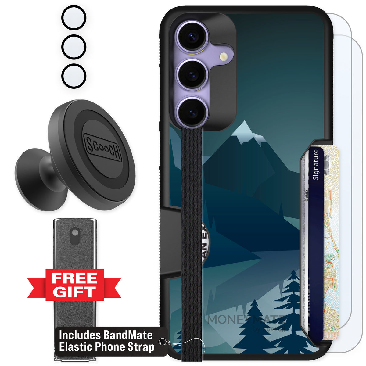 Scooch Moneymate Midnight Ridge for Galaxy S25+ — Defender Bundle