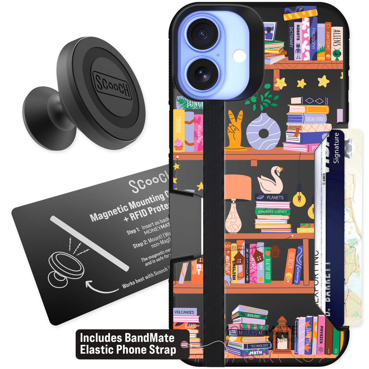 Scooch Moneymate Little Library for iPhone 16 Plus — Starter Bundle