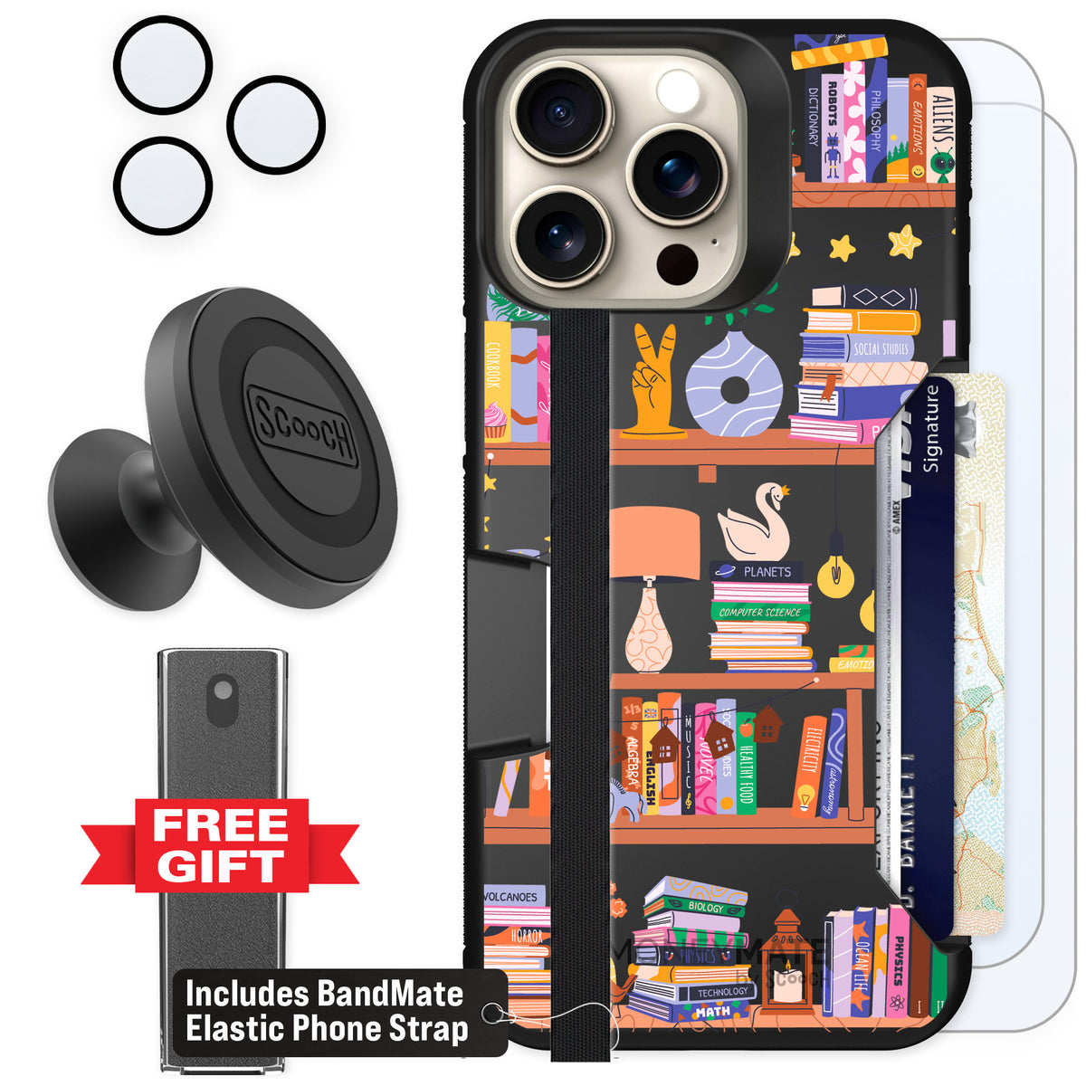 Scooch Moneymate Little Library for iPhone 15 Pro Max — Defender Bundle
