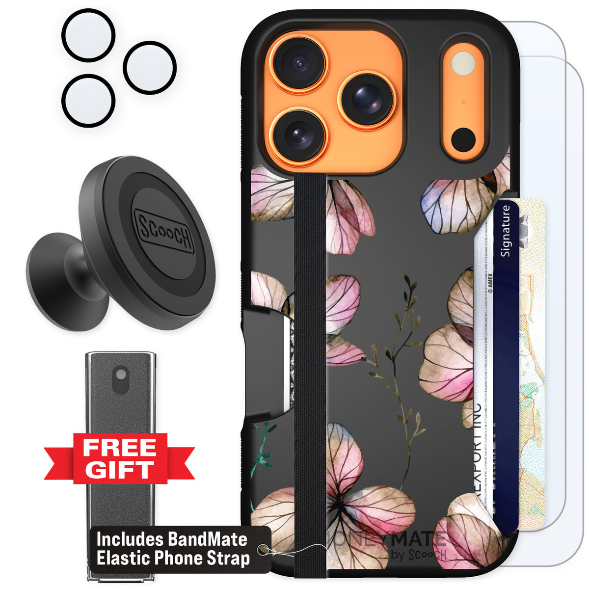 Scooch Moneymate Dried Flowers for iPhone 17 Pro — Defender Bundle