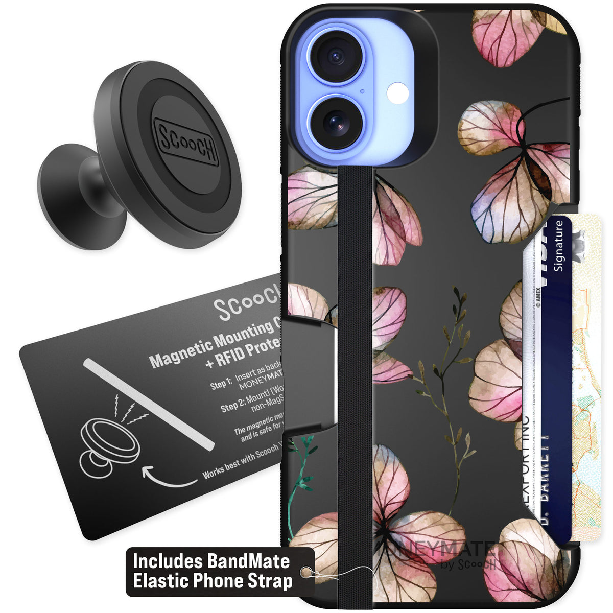 Scooch Moneymate Dried Flowers for iPhone 16 Plus — Starter Bundle
