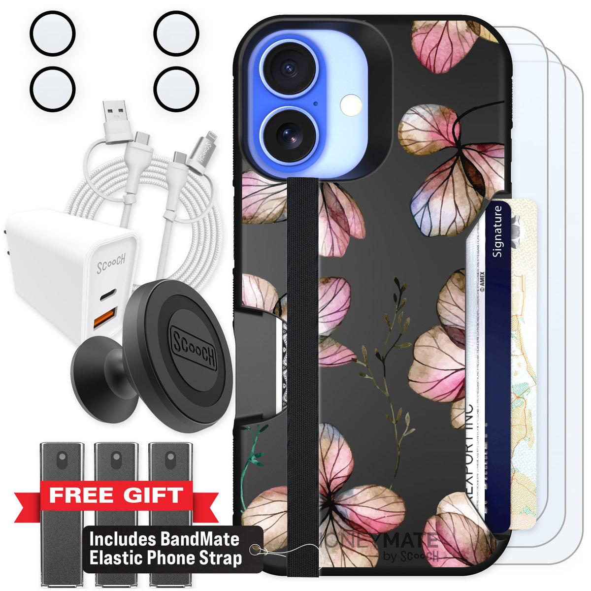 Scooch Moneymate Dried Flowers for iPhone 16 — Ultimate Bundle