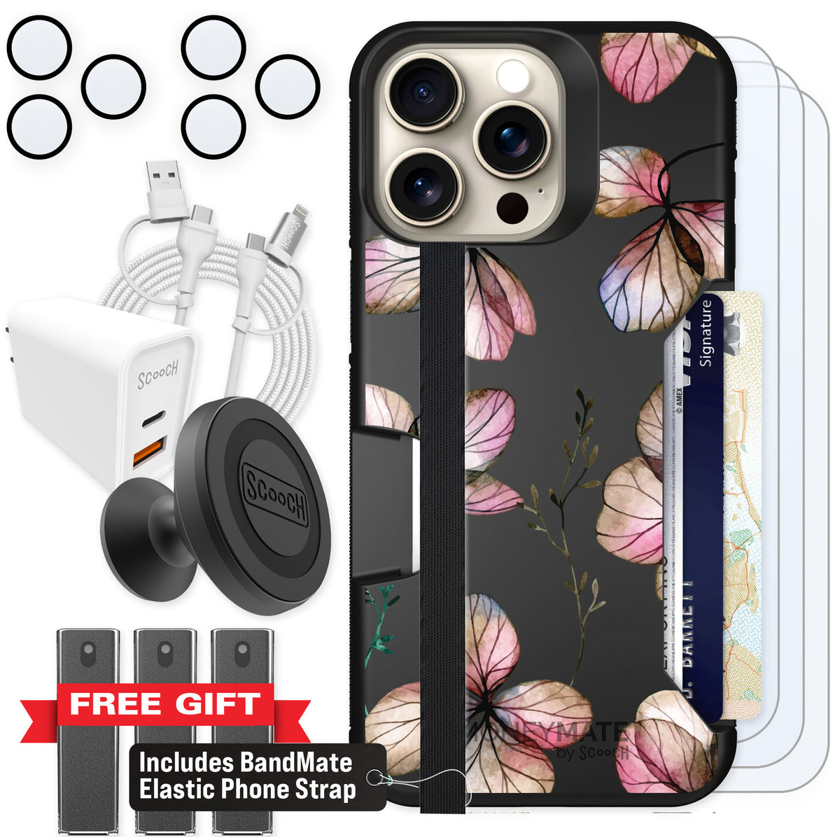 Scooch Moneymate Dried Flowers for iPhone 15 Pro Max — Ultimate Bundle