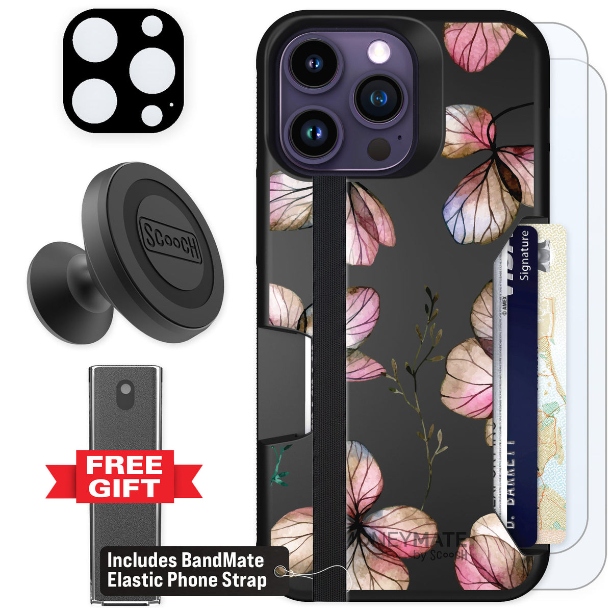 Scooch Moneymate Dried Flowers for iPhone 14 Pro Max — Defender Bundle