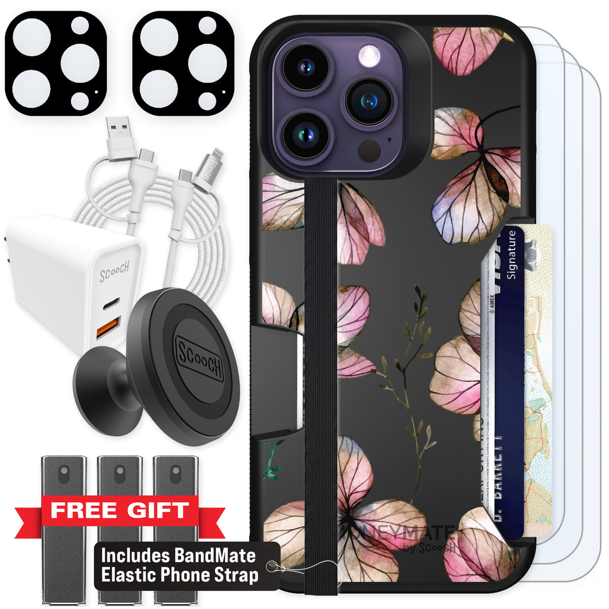 Scooch Moneymate Dried Flowers for iPhone 14 Pro Max — Ultimate Bundle