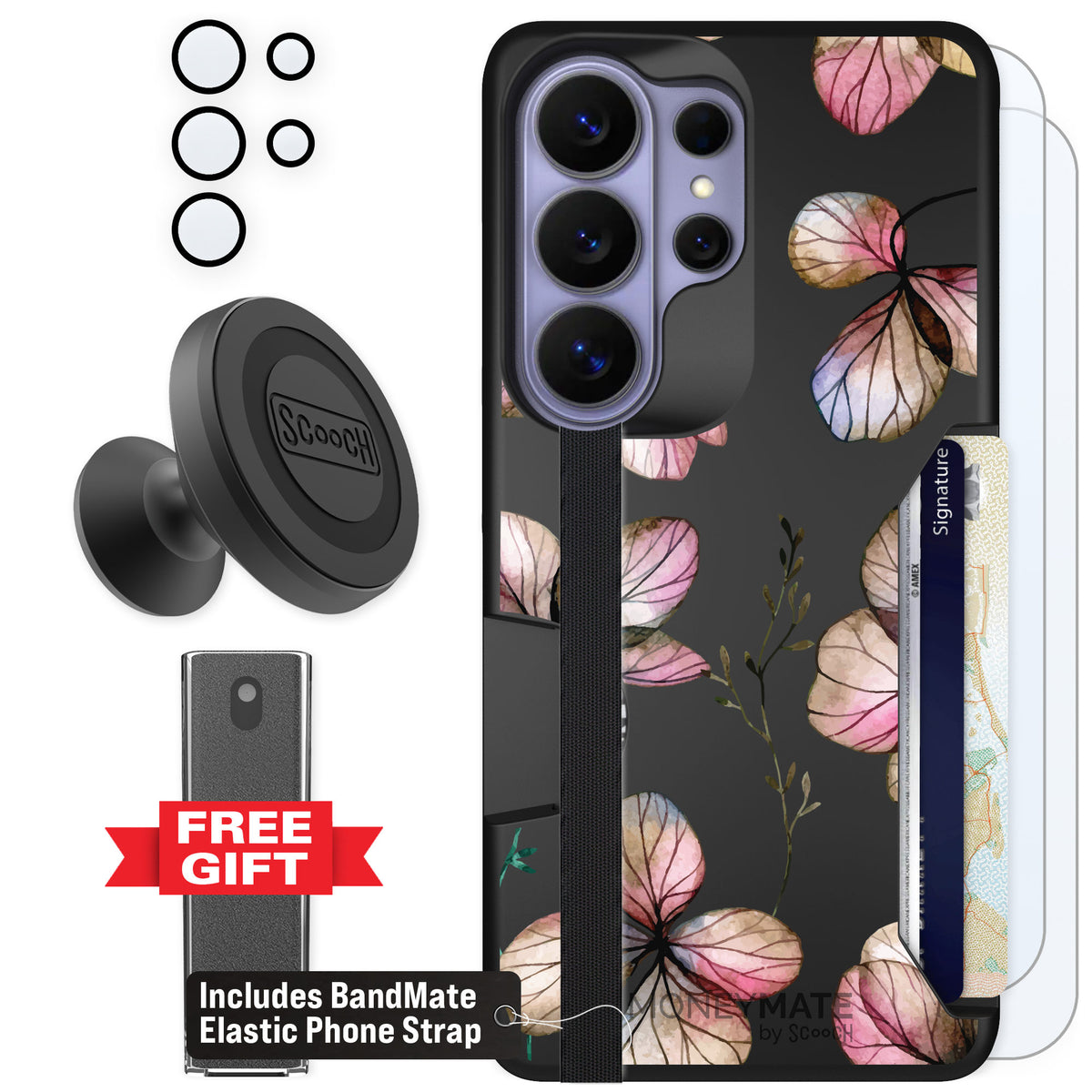Scooch Moneymate Dried Flowers for Galaxy S26 Ultra — Defender Bundle