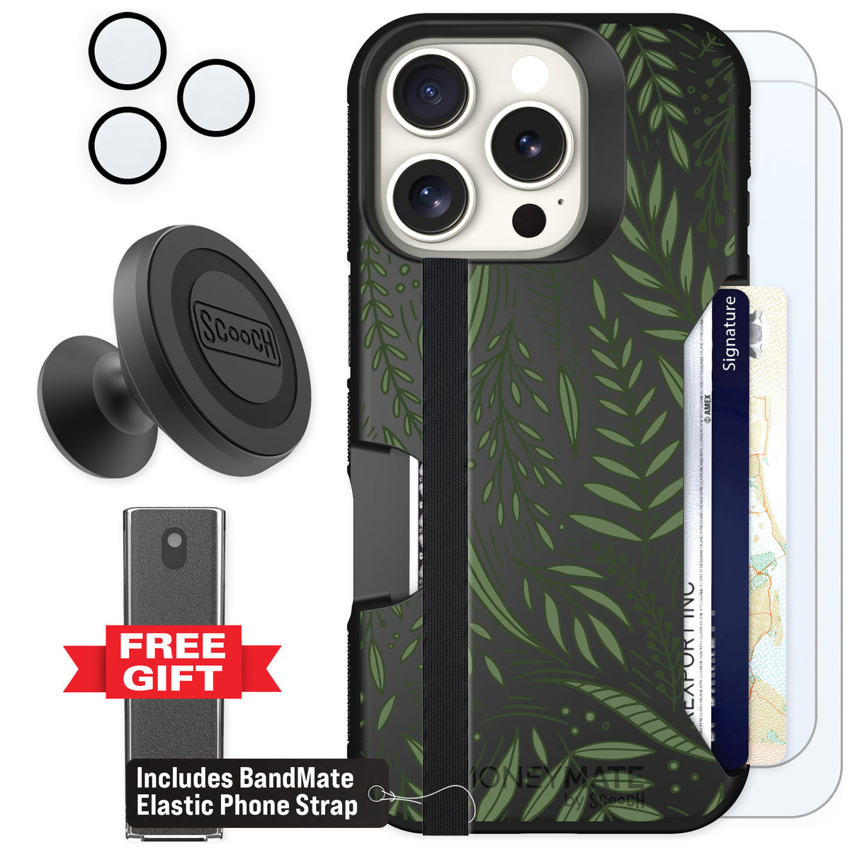 Scooch Moneymate Willow Garden for iPhone 16 Pro — Defender Bundle