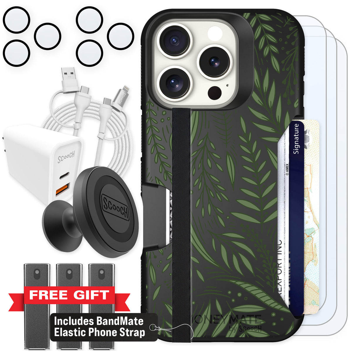 Scooch Moneymate Willow Garden for iPhone 16 Pro — Ultimate Bundle