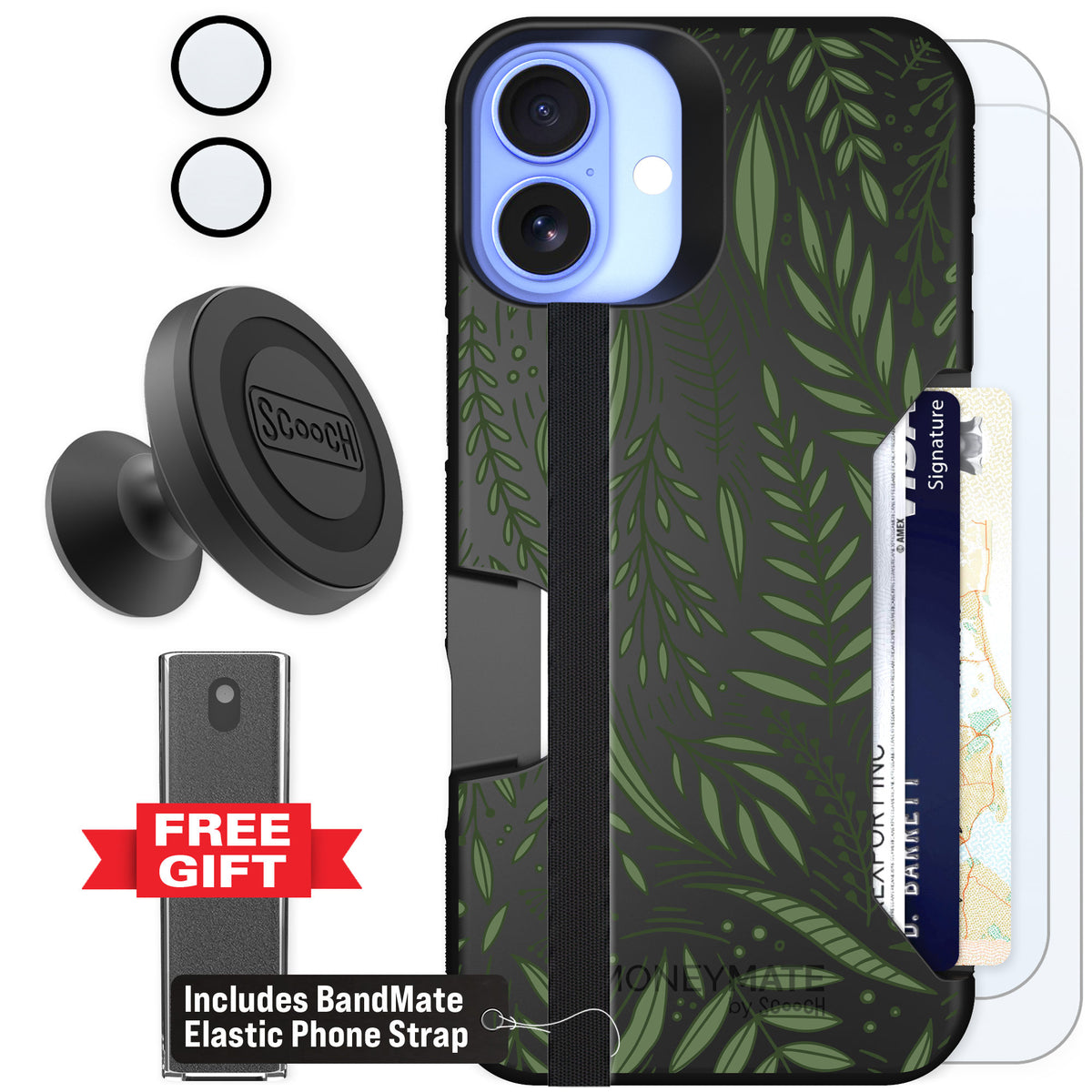 Scooch Moneymate Willow Garden for iPhone 16 Plus — Defender Bundle