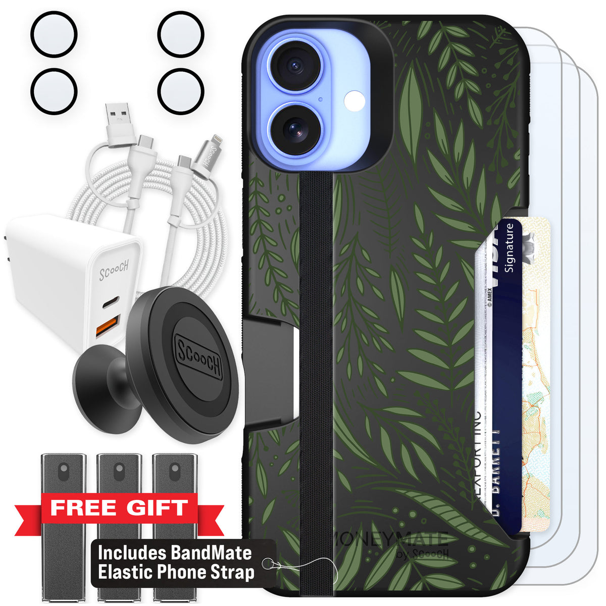 Scooch Moneymate Willow Garden for iPhone 16 Plus — Ultimate Bundle