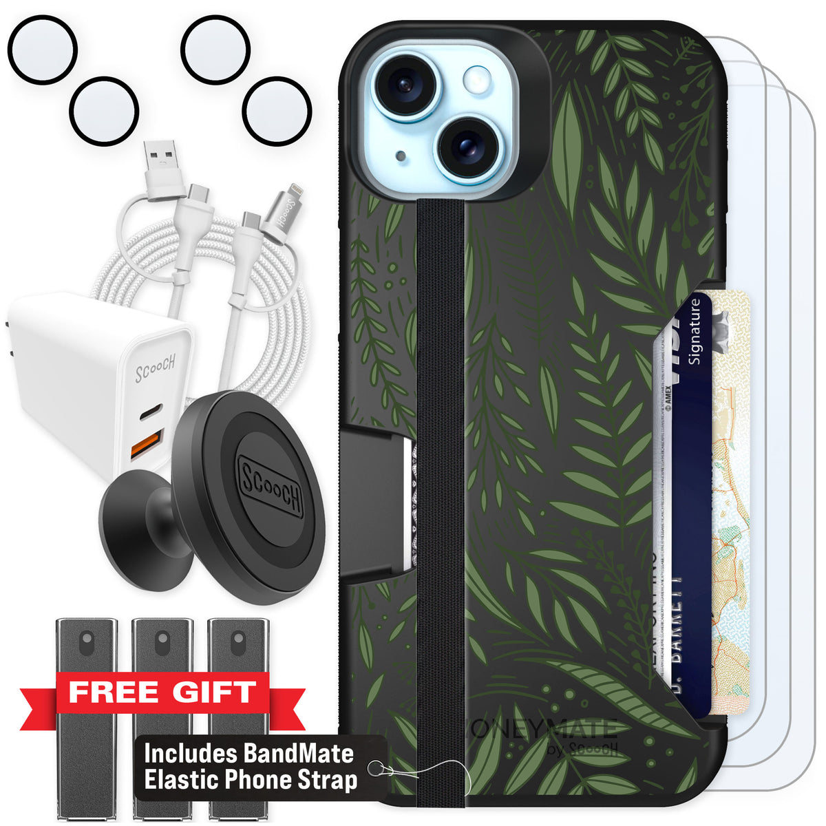 Scooch Moneymate Willow Garden for iPhone 14 Plus — Ultimate Bundle