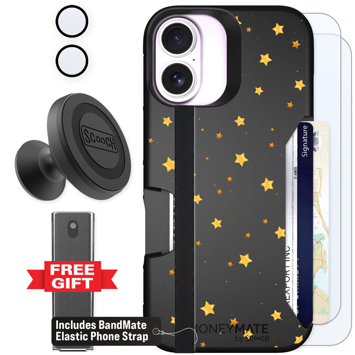 Scooch Moneymate Gold Stars for iPhone 17 — Defender Bundle