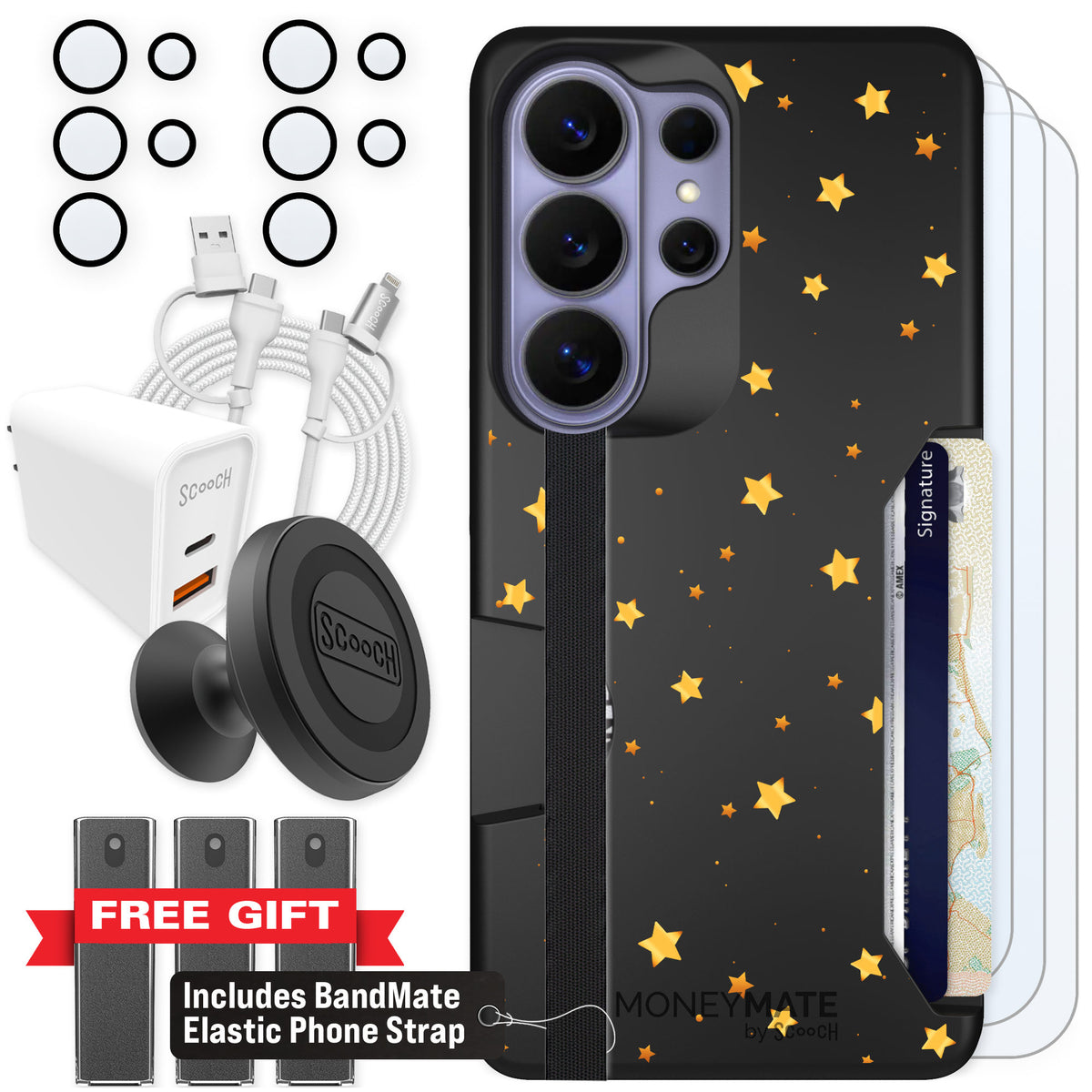 Scooch Moneymate Gold Stars for Galaxy S26 Ultra — Ultimate Bundle