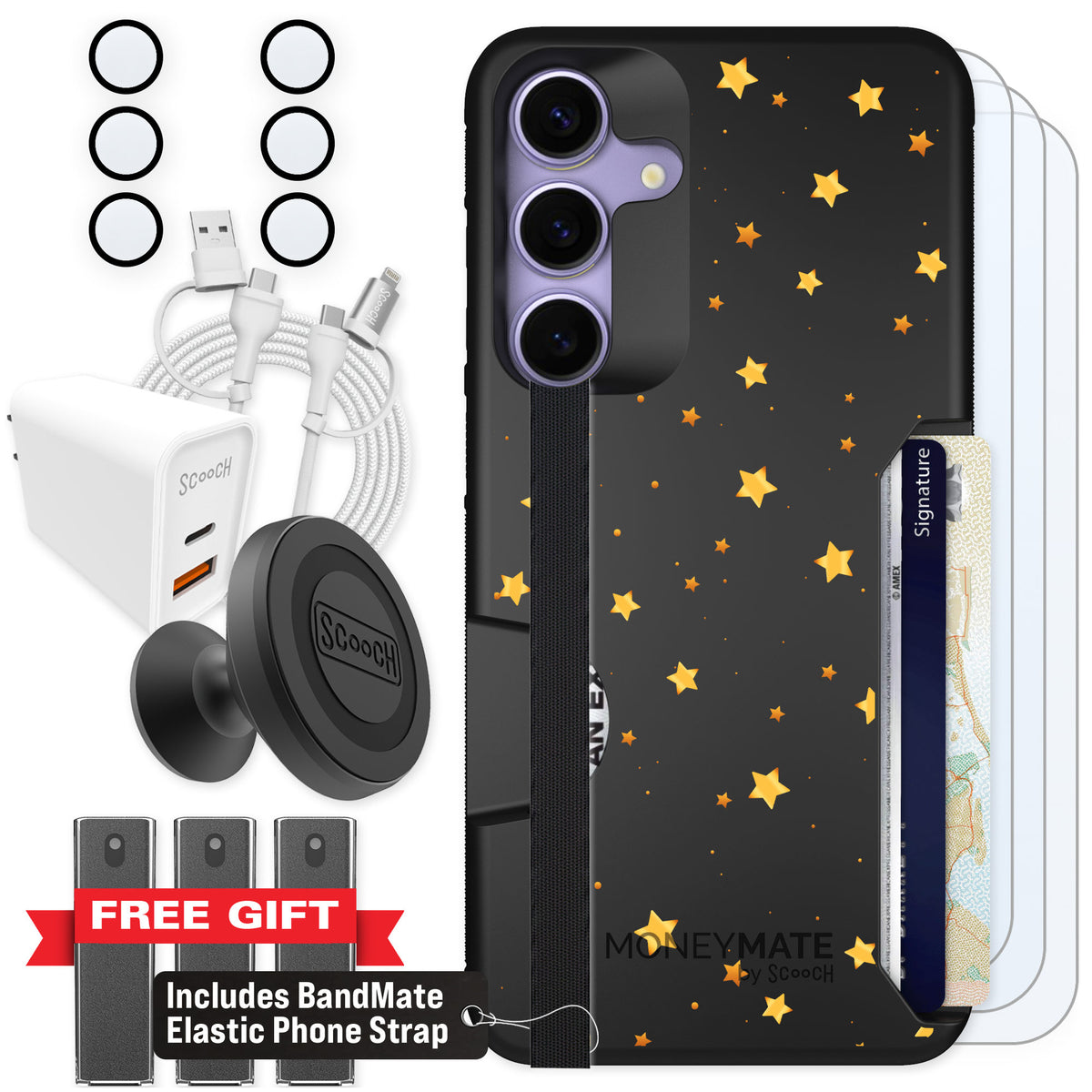 Scooch Moneymate Gold Stars for Galaxy S25+ — Ultimate Bundle