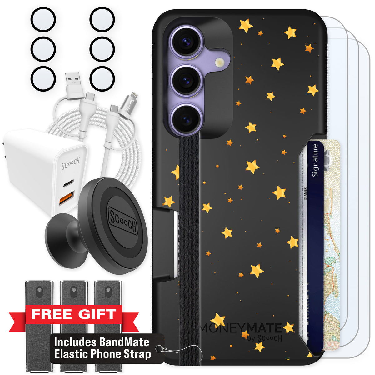 Scooch Moneymate Gold Stars for Galaxy S25 — Ultimate Bundle