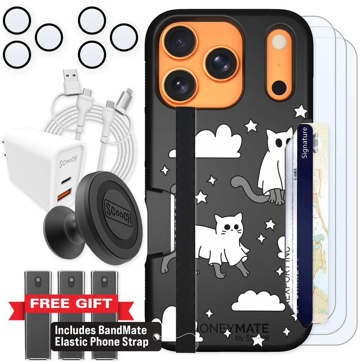 Scooch Moneymate Scaredy Cats for iPhone 17 Pro — Ultimate Bundle