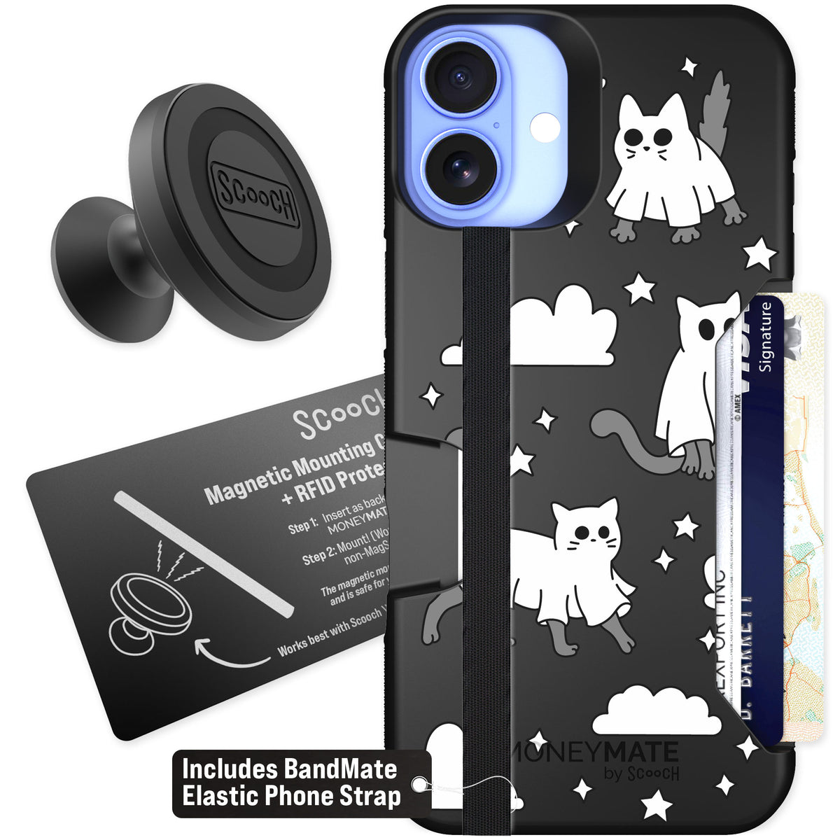 Scooch Moneymate Scaredy Cats for iPhone 16 Plus — Starter Bundle