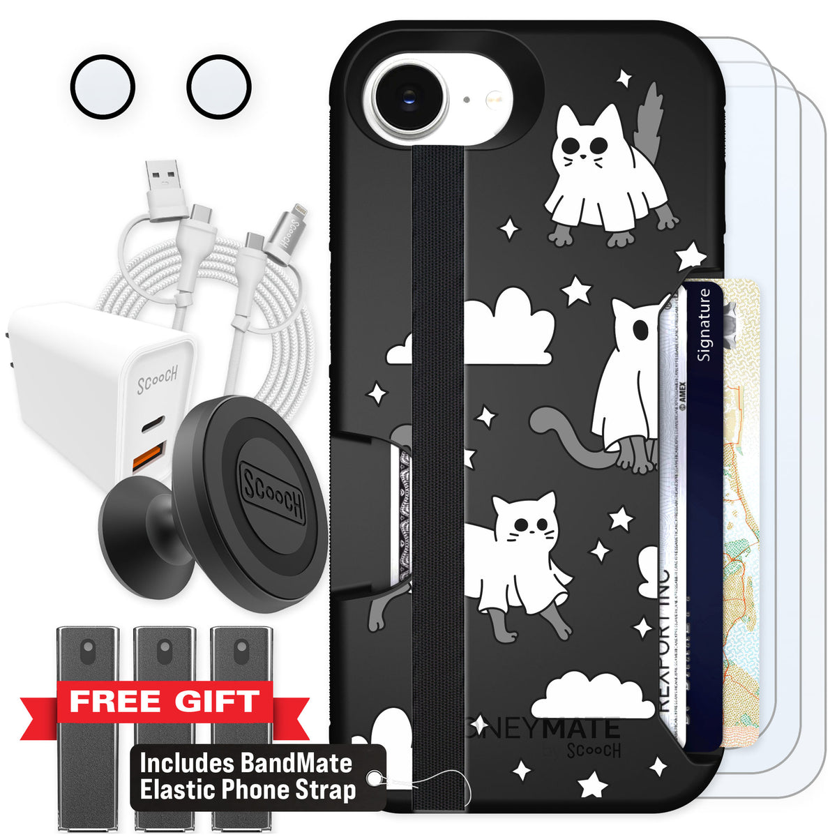 Scooch Moneymate Scaredy Cats for iPhone 16e — Ultimate Bundle