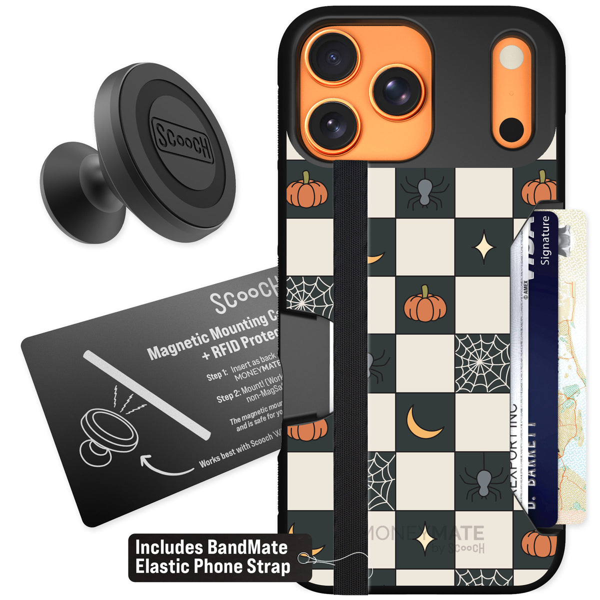 Scooch Moneymate Spooky Squares for iPhone 17 Pro Max — Starter Bundle