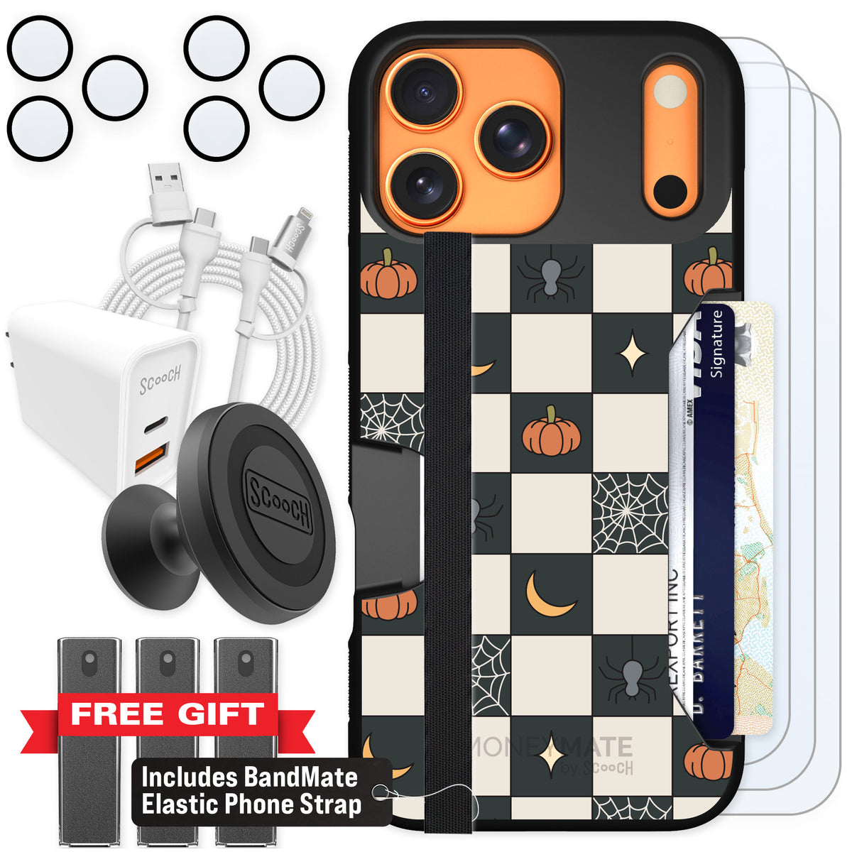 Scooch Moneymate Spooky Squares for iPhone 17 Pro Max — Ultimate Bundle
