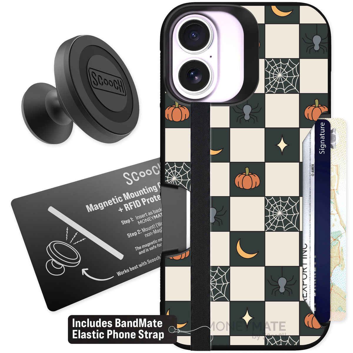Scooch Moneymate Spooky Squares for iPhone 17 — Starter Bundle
