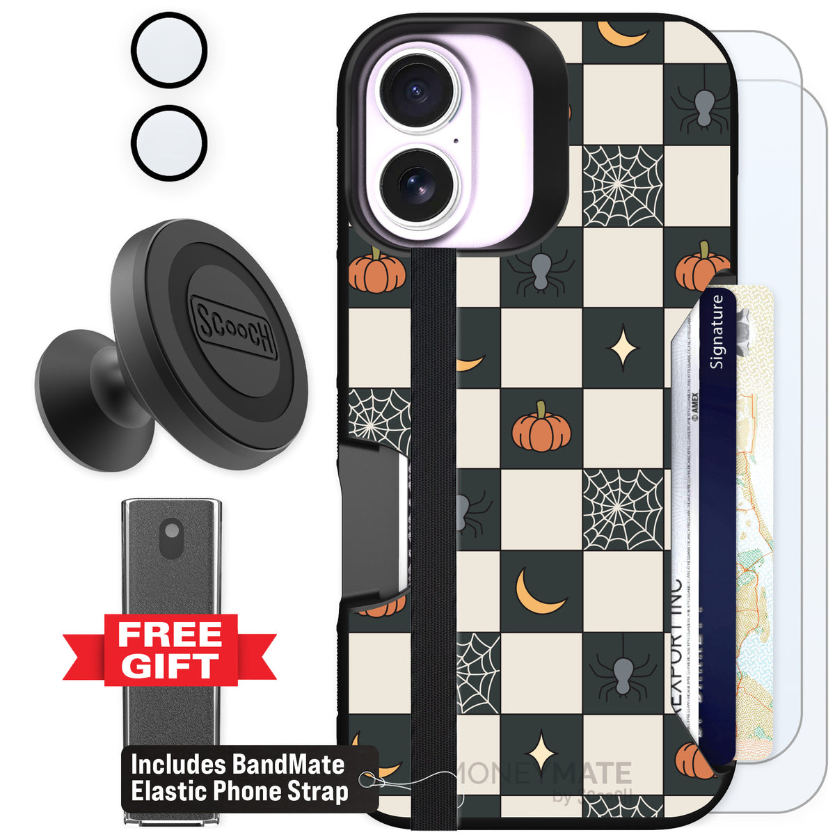 Scooch Moneymate Spooky Squares for iPhone 17 — Defender Bundle
