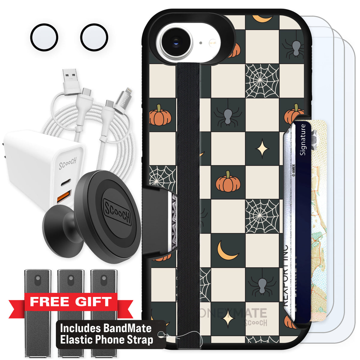 Scooch Moneymate Spooky Squares for iPhone 17e — Ultimate Bundle