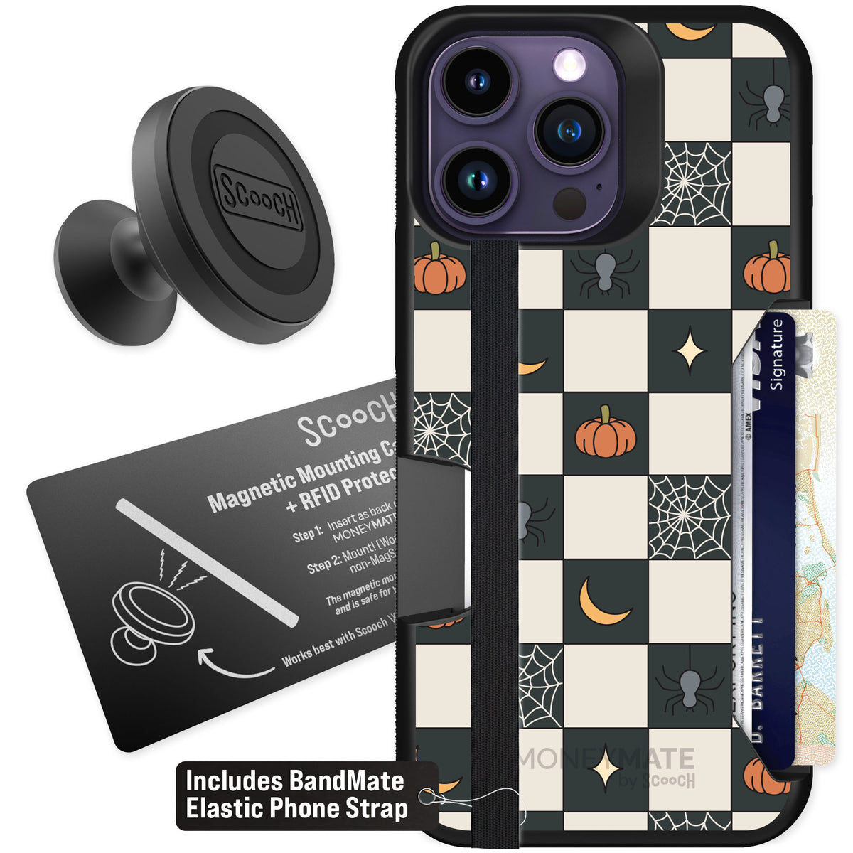 Scooch Moneymate Spooky Squares for iPhone 14 Pro Max — Starter Bundle