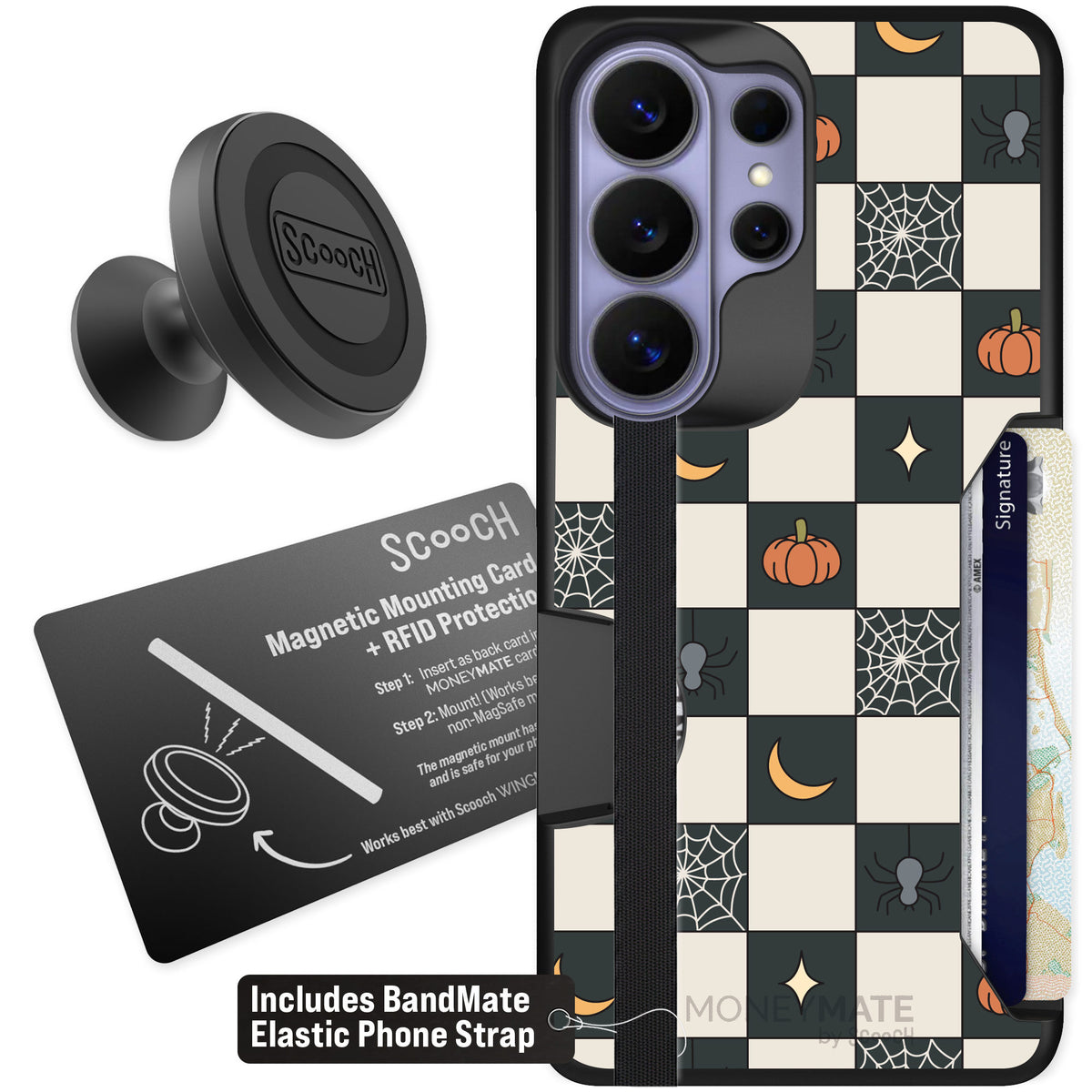 Scooch Moneymate Spooky Squares for Galaxy S26 Ultra — Starter Bundle