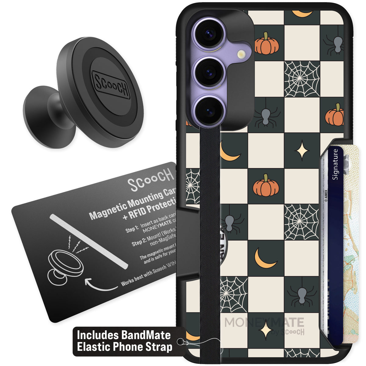 Scooch Moneymate Spooky Squares for Galaxy S25+ — Starter Bundle