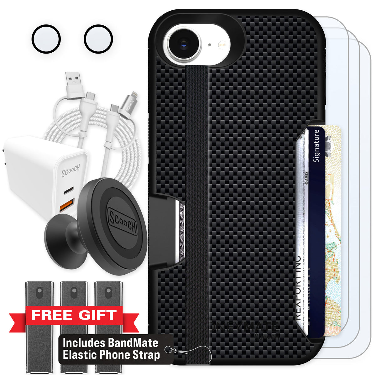 Scooch Moneymate Carbon Fiber for iPhone 17e — Ultimate Bundle