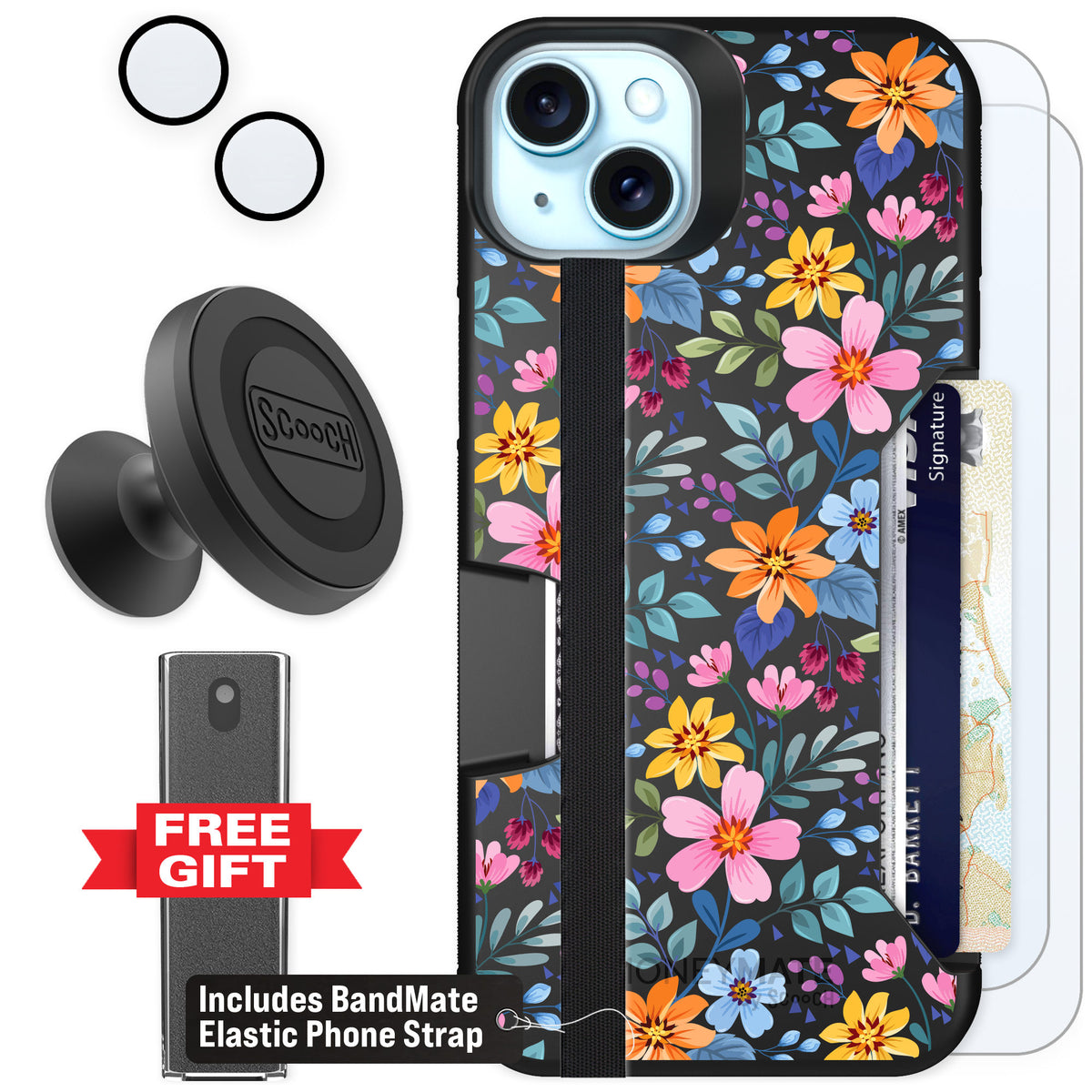 Scooch Moneymate Full Bloom for iPhone 14 Plus — Defender Bundle