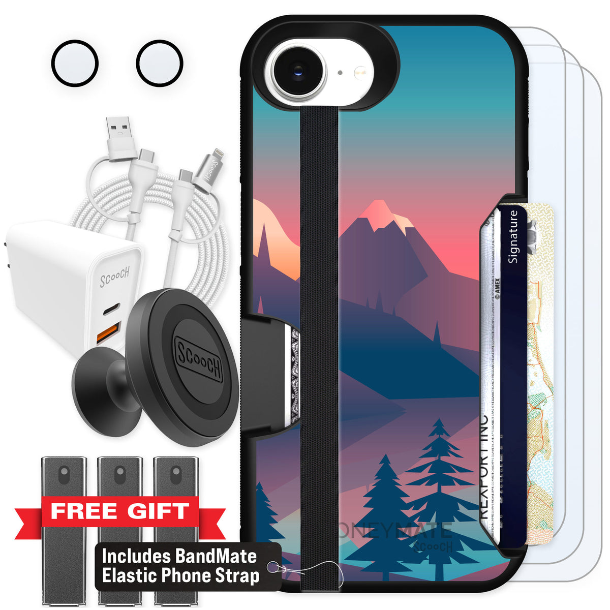 Scooch Moneymate Mountain Range for iPhone 17e — Ultimate Bundle