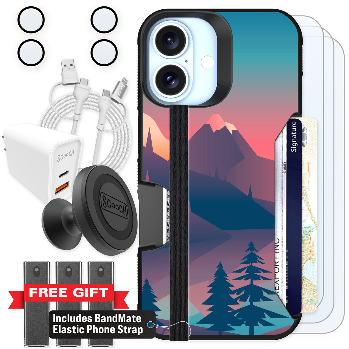 Scooch Moneymate Mountain Range for iPhone 16 — Ultimate Bundle