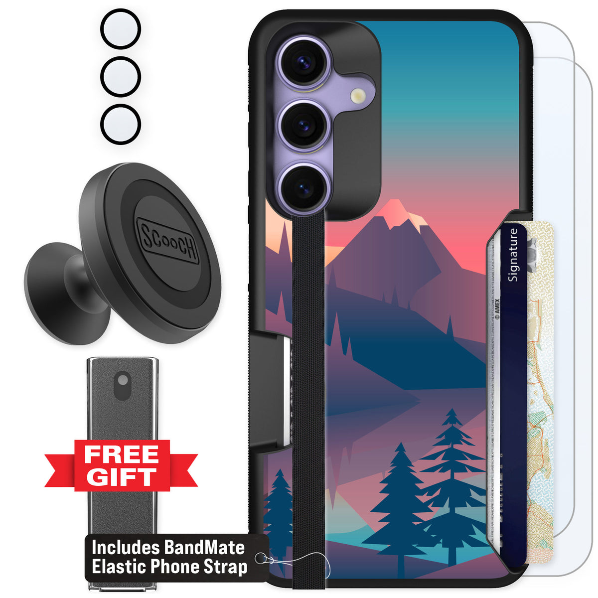 Scooch Moneymate Mountain Range for Galaxy S25 — Defender Bundle