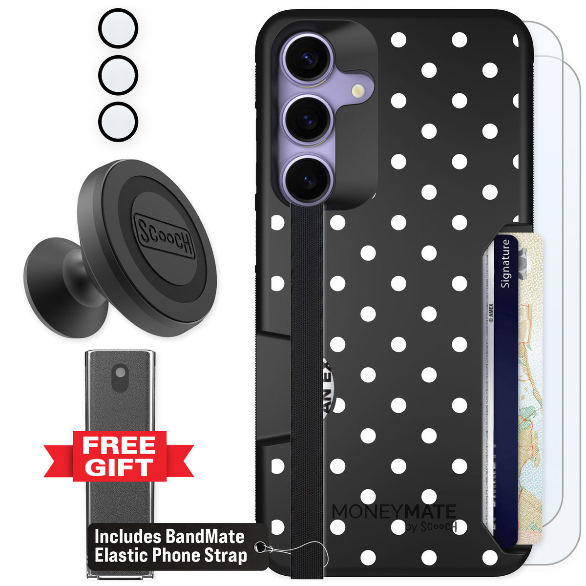 Scooch Moneymate Polka Dots for Galaxy S25+ — Defender Bundle