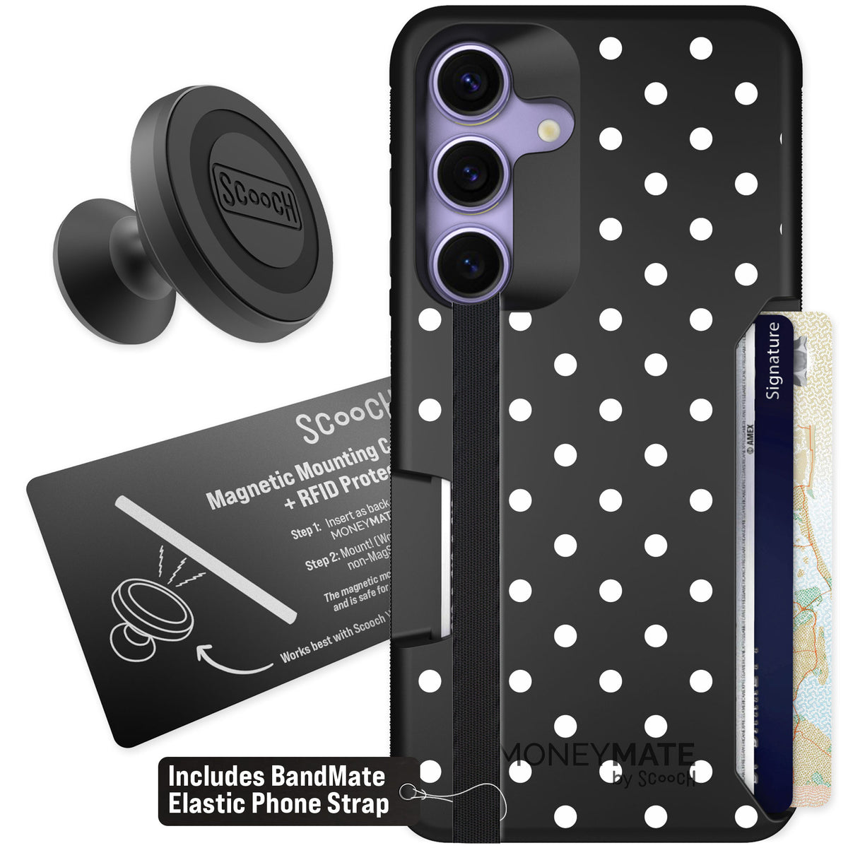 Scooch Moneymate Polka Dots for Galaxy S25 — Starter Bundle