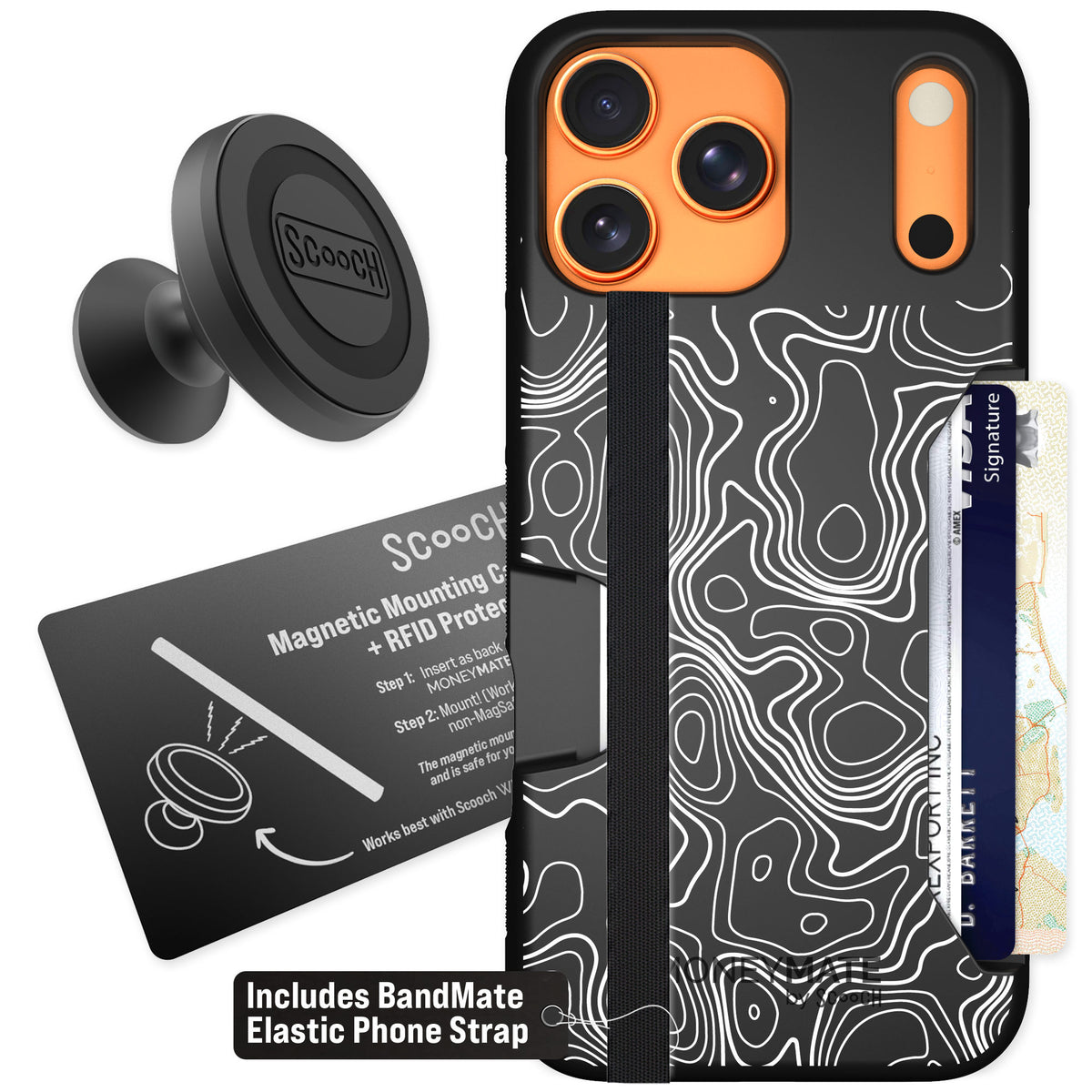 Scooch Moneymate Topography for iPhone 17 Pro Max — Starter Bundle