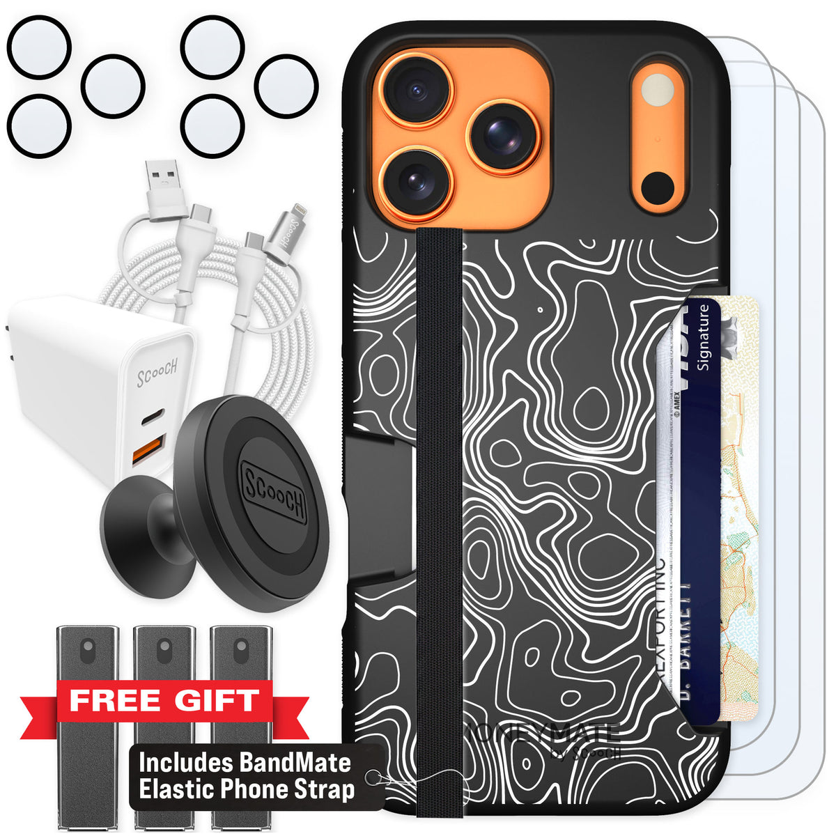 Scooch Moneymate Topography for iPhone 17 Pro Max — Ultimate Bundle