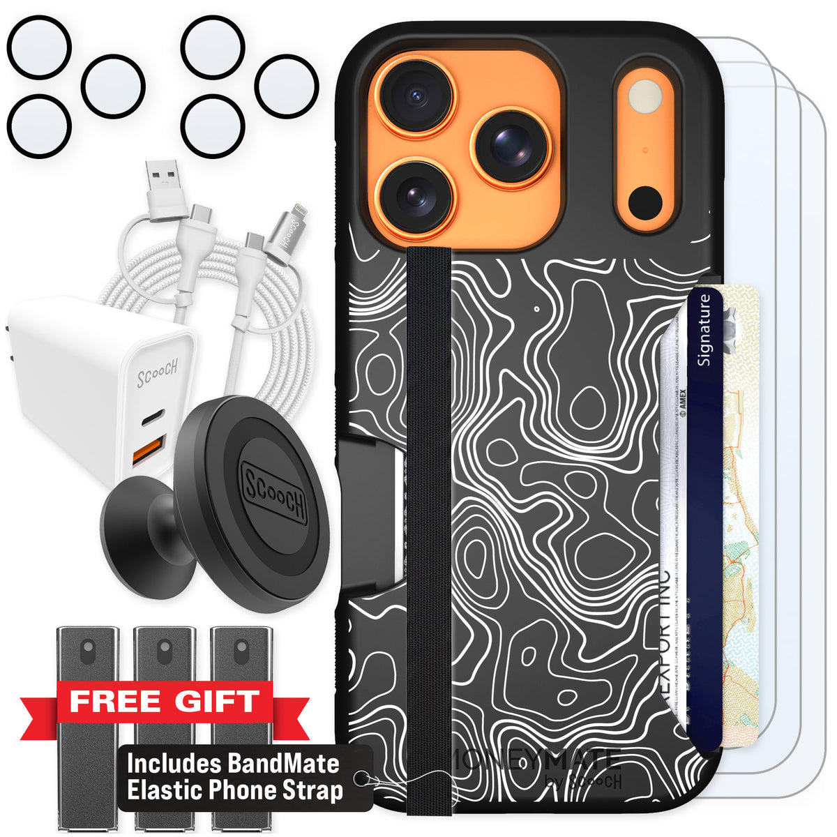 Scooch Moneymate Topography for iPhone 17 Pro — Ultimate Bundle