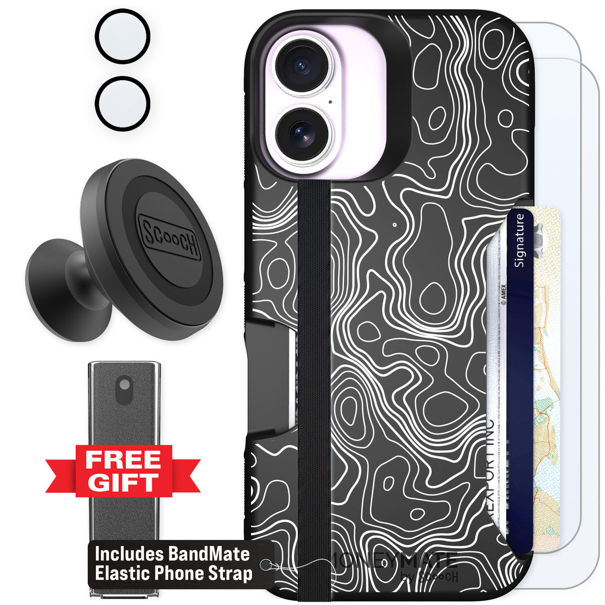 Scooch Moneymate Topography for iPhone 17 — Defender Bundle