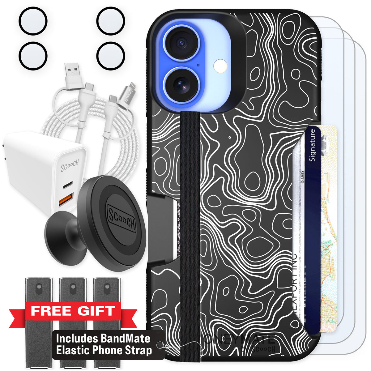 Scooch Moneymate Topography for iPhone 16 — Ultimate Bundle