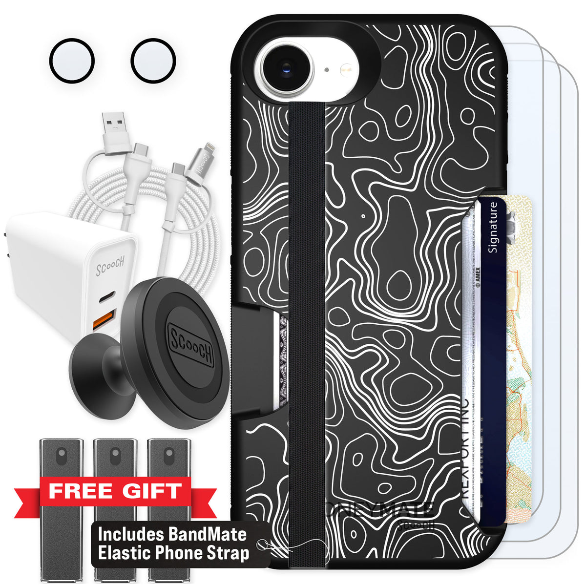Scooch Moneymate Topography for iPhone 16e — Ultimate Bundle