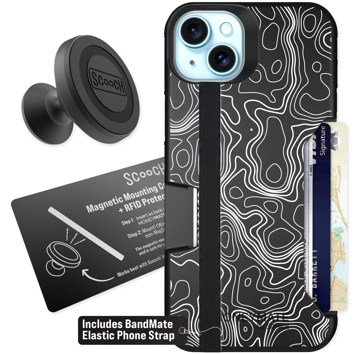 Scooch Moneymate Topography for iPhone 14 Plus — Starter Bundle